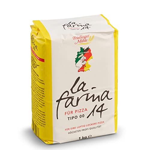 "La Farina 14" 10x1kg Pizzamehl Tipo 00 mit extra viel Protein + gratis Pizzamehle Notizblock # Friessinger Mühle von Brotzutaten einfach gutes Brot backen