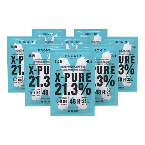 8x Turbohefe X-Pure Hefe hochqualitative Gärhefe bis 21,3% Alkohol in 48 h von Browin