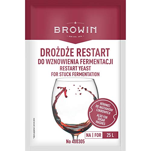 Browin 400305 Hefe „Restart“ - 22 g, Nachgärhefe für zu süße oder zu alkoholarme Weine von Browin