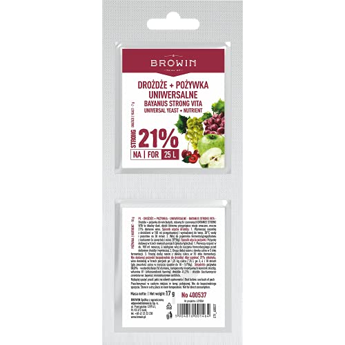 Browin 400537 Bayanus-Hefe + Nährsalz – universell für alle Weinsorten - 17 g Browin 400537 Bayanus-Hefe + Nährsalz – universell für alle Weinsorten - 17 g von Browin