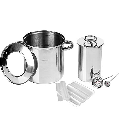 Browin Komplettes Set von 1,5 kg Schinkenkocher aus Edelstahl in einem Wassermantel, mit einem Topf und Thermometern Browin Komplettes Set von 1,5 kg Schinkenkocher aus Edelstahl in einem Wassermantel, mit einem Topf und Thermometern von Browin