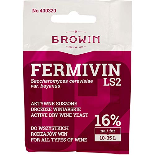 Fermvin Weinhefe 7g - LS2 – Trocken Reinhefe | Naturhefe | Obstwein hefe | Hefenährsalz | Alkoholhefe Fermvin Weinhefe 7g - LS2 – Trocken Reinhefe | Naturhefe | Obstwein hefe | Hefenährsalz | Alkoholhefe von Browin