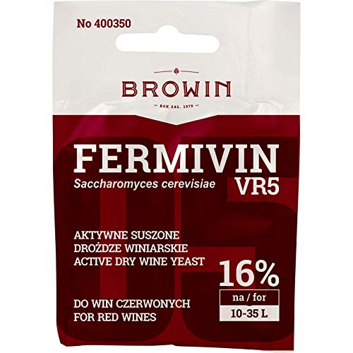 Fermvin Weinhefe 7g - VR5 – Trocken Reinhefe | Naturhefe | Obstwein hefe | Hefenährsalz | Alkoholhefe Fermvin Weinhefe 7g - VR5 – Trocken Reinhefe | Naturhefe | Obstwein hefe | Hefenährsalz | Alkoholhefe von Browin