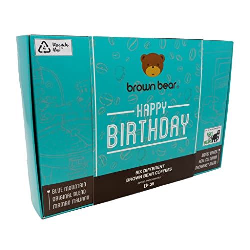 Brown Bear Geburtstags-Gemahlener Kaffee-Geschenk-Probierset für Kaffeeliebhaber, 6 Kaffeemischungen in 1 Kaffee-Geburtstags-Auswahlpaket, ideal für Männer und Frauen von Brown Bear