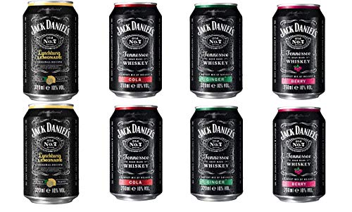 8 Dosen a 0,33l Jack Daniels 4 Sorten Mix 10% Vol. inc. 2€ EINWEG Pfand von Brown Forman