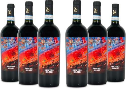 Brumale Rotwein Nero D'Avola Sicilia DOC, Abgerundeter und Voller Geschmack, Fruchtiges Bouquet, 13 % Vol., Karton mit 6 Flaschen mit jeweils 750 ml Brumale Rotwein Nero D'Avola Sicilia DOC, Abgerundeter und Voller Geschmack, Fruchtiges Bouquet, 13 % Vol., Karton mit 6 Flaschen mit jeweils 750 ml von Brumale