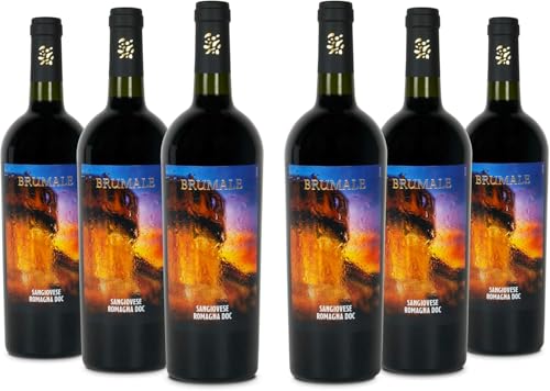 Brumale Rotwein Sangiovese di Romagna DOC, Abgerundeter und Frischer Wein mit Fruchtigen Noten, 12,5 % Vol., Karton mit 6 Flaschen mit jeweils 750 ml Brumale Rotwein Sangiovese di Romagna DOC, Abgerundeter und Frischer Wein mit Fruchtigen Noten, 12,5 % Vol., Karton mit 6 Flaschen mit jeweils 750 ml von Brumale