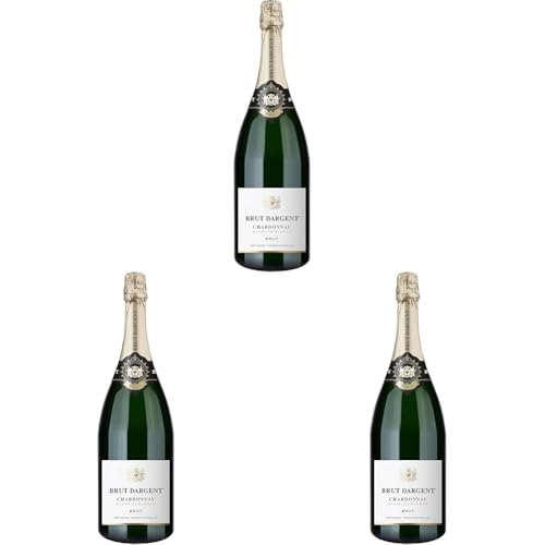 Brut Dargent - Chardonnay Sekt Brut Magnum, Qualitativ hochwertiger Chardonnay trocken Sekt aus Frankreich, Methode Traditionnelle (1 x 1.5 l) (Packung mit 3) von Brut Dargent