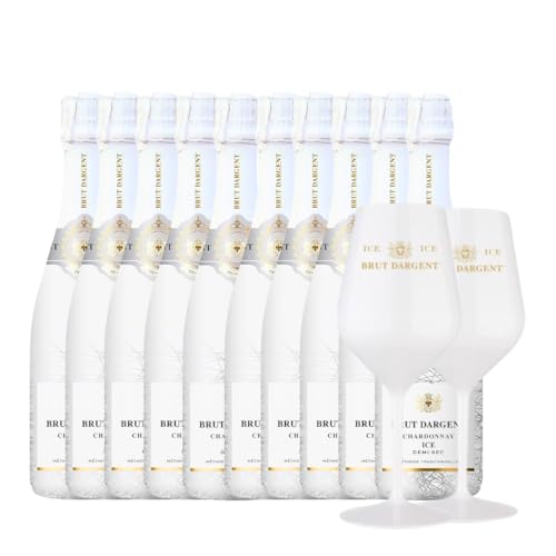 Brut Dargent Ice Chardonnay | 10 Flaschen + 2 limitierte Acryl Gläser gratis | Exquisite Schaumwein-Selektion | Perfekt für Feierlichkeiten | 750ml pro Flasche | Luxus Genusspaket Brut Dargent Ice Chardonnay | 10 Flaschen + 2 limitierte Acryl Gläser gratis | Exquisite Schaumwein-Selektion | Perfekt für Feierlichkeiten | 750ml pro Flasche | Luxus Genusspaket von Brut Dargent