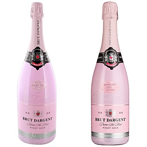 Brut Dargent Ice Rose Pinot Noir Demi-Sec Halbtrocken (1 x 1.5 l) & Ice Rosé Méthode Traditionnelle HalbTrocken Sekt (1 x 0.75 L) von Brut Dargent