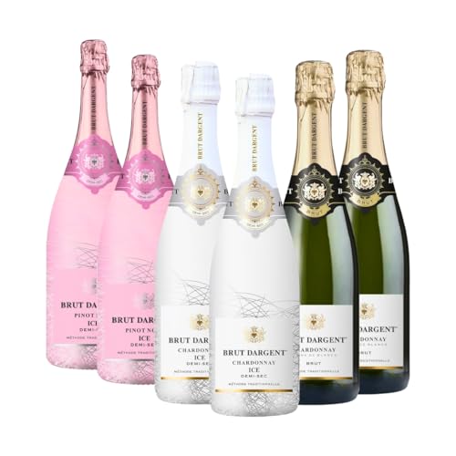 Weinpaket „Elegante Verkostung“ | 6 Flaschen Brut Dargent | Ice Chardonnay, Chardonnay Brut & Ice Pinot Noir | Exquisiter Schaumwein-Genuss | 6x 750ml von Brut Dargent