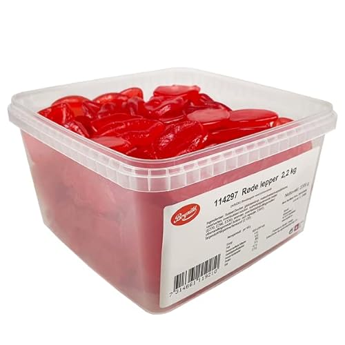 Brynild Röde Lepper / Red Lips Erdbeere 2,2kg / 4,85lb Lose Gewicht Candy Box von Brynild