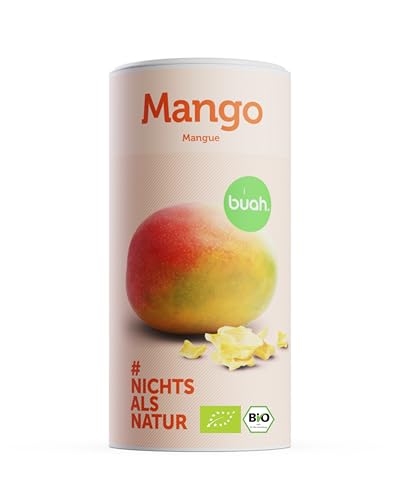 BUAH® Gefriergetrocknete Bio Mango | Mango Chips Als Snack, Für Müsli & Desserts | Idealer Süßigkeiten Ersatz | Vegan & ohne Zuckerzusatz | 180g von Buah