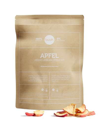 BUAH® Gefriergetrocknete Äpfel Bio | Getrockneter Bio Apfel ohne Zuckerzusatz | 100% Gefriergetrocknet Früchte (Vegan Glutenfrei Laktosefrei) | Idealer Snack | Vorteilspack 308 g von Buah