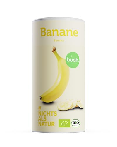 BUAH® Gefriergetrocknete Bio Bananen | Bananen Chips Als Snack Oder Für Smoothies | Idealer Süßigkeiten Ersatz | Vegan & ohne Zuckerzusatz | 210g von Buah