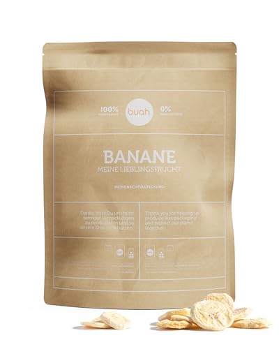 BUAH® Gefriergetrocknete Bio Bananen | Bananen Chips Als Snack Oder Für Smoothies | Idealer Süßigkeiten Ersatz | Vegan & ohne Zuckerzusatz | Vorteilspack 392g von Buah