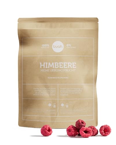 BUAH® Gefriergetrocknete Bio Himbeere | Himbeer-Chips Als Snack, Für Müsli & Desserts | Idealer Süßigkeiten Ersatz | Vegan & ohne Zuckerzusatz | Vorteilspack 224g von Buah