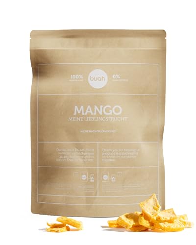 BUAH® Gefriergetrocknete Bio Mango | Mango Chips Als Snack, Für Müsli & Desserts | Idealer Süßigkeiten Ersatz | Vegan & ohne Zuckerzusatz | Vorteilspack 336 g von Buah