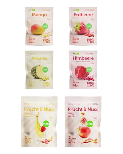 BUAH® Nusspower-Set - Gefriergetrocknete Früchte & Nüsse | Als Snack Oder Für Müsli | Idealer Süßigkeiten Ersatz | Glutenfrei & ohne Zuckerzusatz von Buah