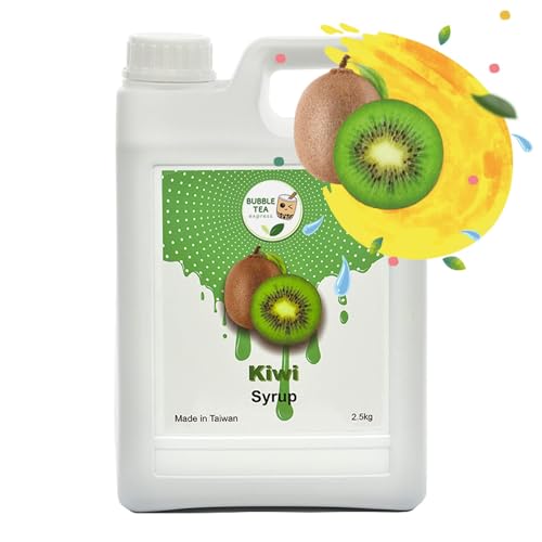 Bubble Tea Express - Leckerer Kiwisirup 2,5L | Bubble Tea Sirup für Boba Perlen | Kiwisirup für Cocktails, Slushes, Wasser & Gebäck |100% VEGANER Bubble Tea Sirup von Bubble Tea Express