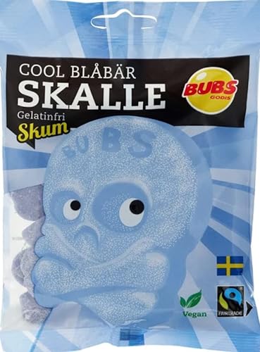 12 x 90 g Bubs Blueberry Süßigkeitentüten von Bubs Godis - Swedish Classic Candy
