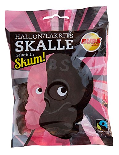 Bubs Cool Raspberry Liquorice Foam Skull Bag Sweet 90g Bag - Scandinavian Candy & Sweets von Bubs Godis