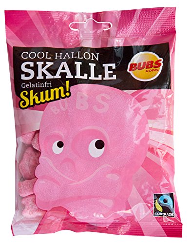 Bubs Godis Cool Raspberry Foam Skull 90g Bag Sweet - Scandinavian Candy & Sweets von Bubs Godis