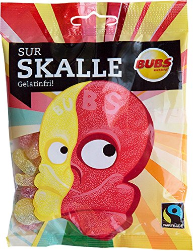 Bubs Godis Surskalle - Saurer Schädel - Schwedisch Frucht Weingummi Süßigkeiten 90g x 2 stck von Bubs Godis