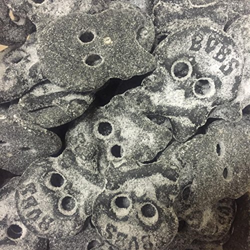 Salty Lakritz-Totenköpfe – skandinavische Süßigkeiten (750 g) von Bubs