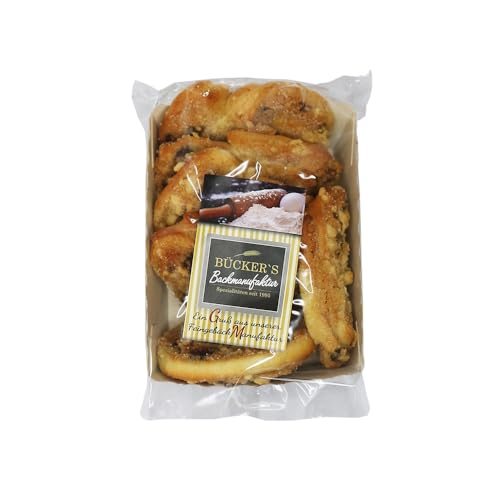 Gebäck Ostfriesentaler, Blätterteiggebäck mit Marzipan & Rumrosinen (1 x 250g) von Bücker's Backwaren