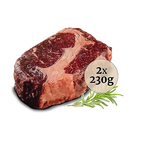 BÜFFEL BILL Rib-Eye Steak Ladies Cut (2cm) - 2x230g | Zartes hochwertiges Wasserbüffelfleisch aus dem Hochrücken I Geprägt von Wildkräuteraroma von Büffel Bill