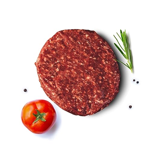 BÜFFEL BILL Prime Rib Burger - 6x180g I Mageres & sehnenfreies Burgerfleisch vom Wasserbüffel aus Roastbeef, Filet, Hüfte I Geschmacksintensiv & saftig von Büffel Bill