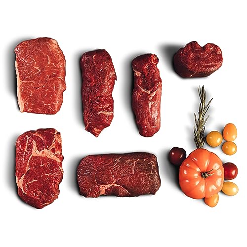 BÜFFEL BILL Tasting Box M - 2kg | Filet Medaillon, Steaks, Rib-Eye, Rumpsteak & Hüftsteak I Zart-saftige Büffelfleisch Cuts I Perfekt zum probieren von Büffel Bill