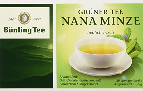 Bünting Tee Grüner Nana Minze 20 x 1.75 g Beutel, 12er Pack (12 x 35 g) von Bünting Tee