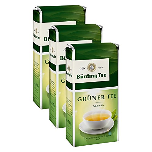 Bünting Tee Grüner Tee, 250g loser Tee, 3er Pack von Bünting Tee