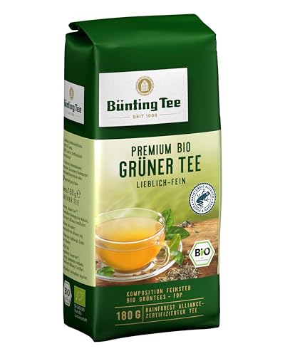 Bünting Tee Grüner Tee 3er Pack – loser Premium Bio Grüntee, lieblich-fein – 3 x 180g von Bünting Tee SEIT 1806
