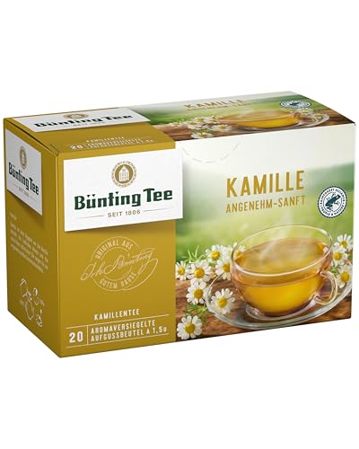 Bünting Tee Kamille 12er Pack, angenehm-sanft – 12 x 20 Teebeutel von Bünting Tee