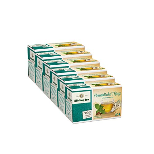 Bünting Tee Orientalische Minze 6er Pack – Kräutertee, erfrischend – 6 x 20 Teebeutel von Bünting Tee SEIT 1806