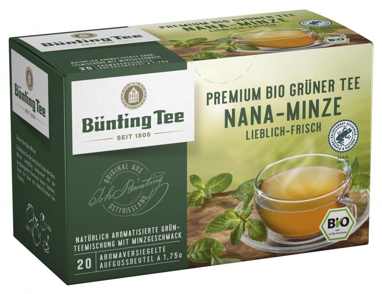 Bünting Tee Premium Bio Grüner Tee Nana-Minze von Bünting Tee