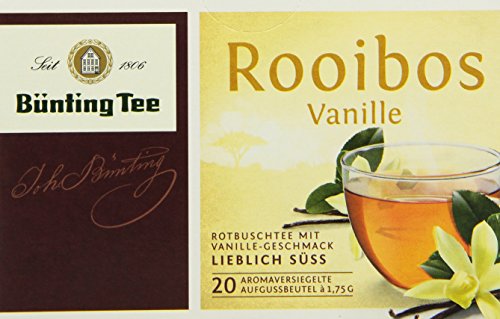 Bünting Tee Rooibos Vanille 20x1.75 g Beutel, 12er Pack (12 x 35 g) von Bünting Tee