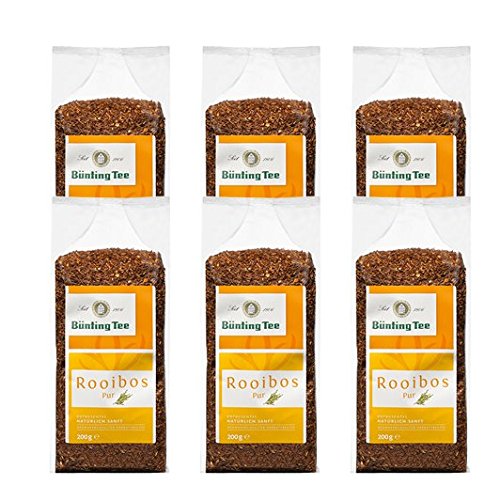 Bünting Tee Rooibos pur, 200g loser Tee, 6er Pack von Bünting Tee