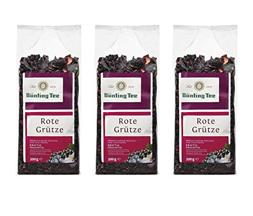 Bünting Rote Grütze 3er Pack – loser Früchtetee – 3 x 200g von Bünting Tee SEIT 1806