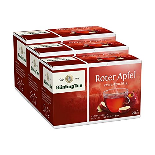 Bünting Tee Roter Apfel, 3er Pack von Bünting Tee