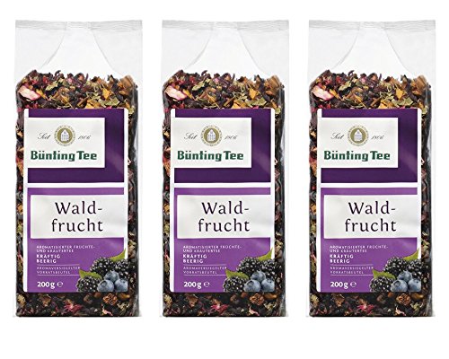 Bünting Tee Waldfrucht, 200g loser Tee, 3er Pack von Bünting Tee