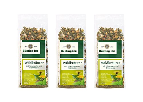 Bünting Tee Wildkräuter, 125g loser Tee, 3er Pack von Bünting Tee