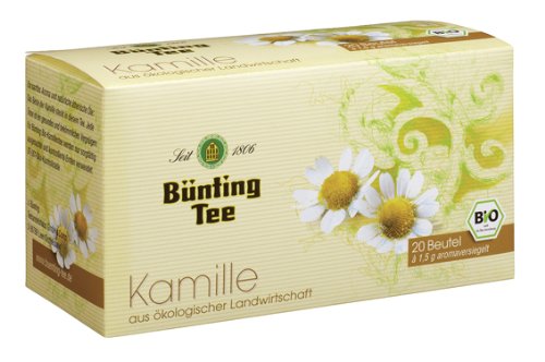 Bünting Bio Tee Kamille, 12er Pack (12 x 20 x 1,5 g Packung) von Bünting Tee SEIT 1806