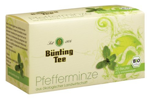 Bünting Bio Tee Pfefferminze, 12er Pack (12 x 20 x 2 g Packung) von Bünting Tee SEIT 1806