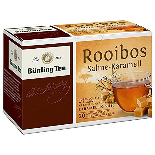 Bünting Rooibos Tee Sahne-Karamell, 12er Pack (12 x 20 x 1,75 g Packung) von Bünting