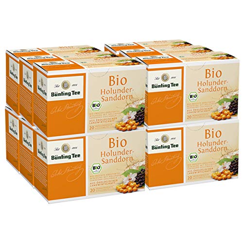 Bünting Tee Bio Holunder-Sanddorn, 20 Tassenbeutel, 12er Pack von Bünting
