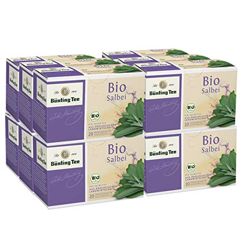 Bünting Tee Bio Salbei, 20 Tassenbeutel, 12er Pack von Bünting